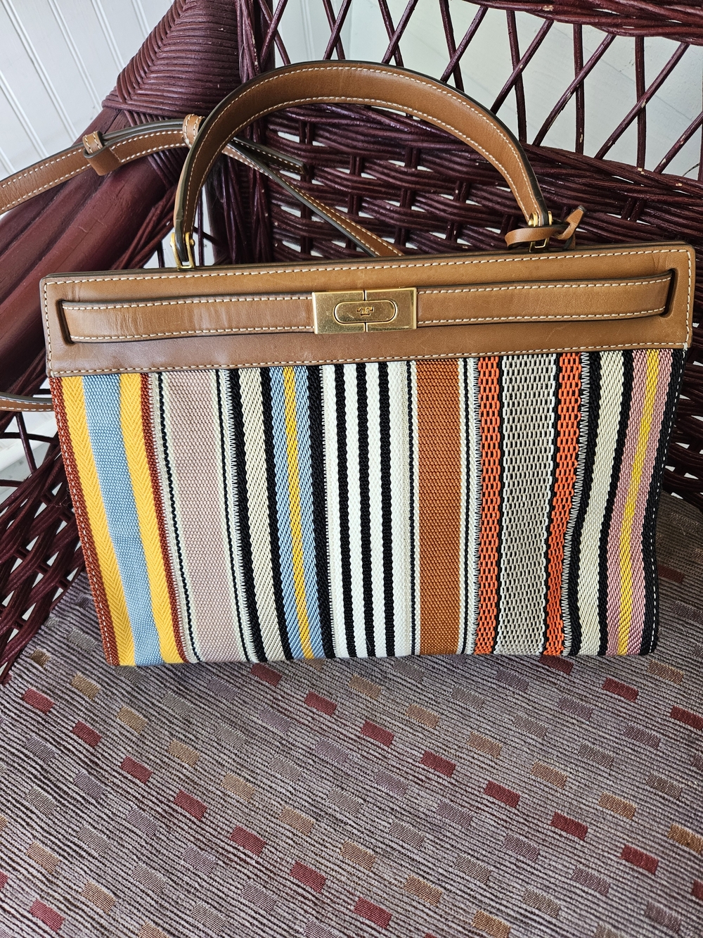 Tory Burch Lee Radziwill Patchwork Webbing Bag
